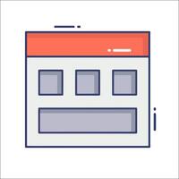 A web page with four squares on it vector