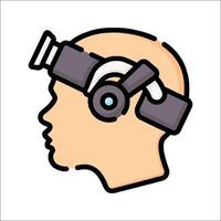 Head with a camera icon illustration vector