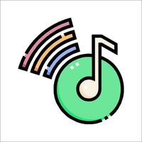 A music note with a rainbow on it vector