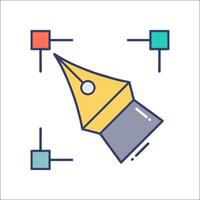 A pen and a square icon on a white background vector