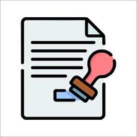 A document with a stamp and a rubber vector