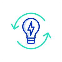 A light bulb with a lightning bolt on it vector