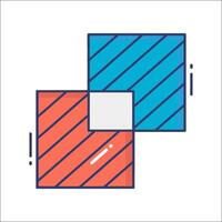 Two squares with different colors on them vector