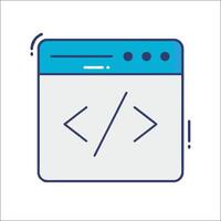 A web page with a code symbol on it vector