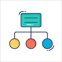 A colorful icon of a computer with three different colored balls vector