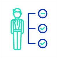 A man with a checklist and check marks vector