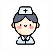 A cartoon nurse with a cross on her head vector
