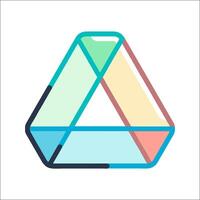A colorful triangle with a white background vector