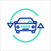 Car icon with arrows and a car in the middle vector
