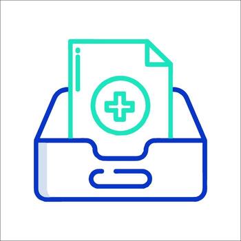 A medical file in a box with a cross on it vector