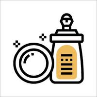A bottle of baby shampoo and a bowl of water vector
