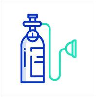 An oxygen bottle with a hose connected to it vector