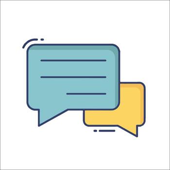 dos habla burbujas con un mensaje en el medio vector