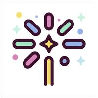 A colorful icon of a tree with stars vector