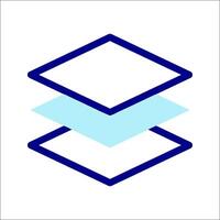 A blue and white logo with a square in the middle vector