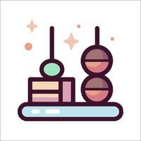 A cake and a cake stand icon vector