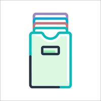 A folder icon with a stack of papers inside vector