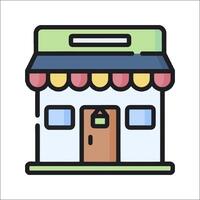 A store front icon with a door and a window vector