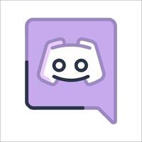 A purple speech bubble with a smiley face on it vector