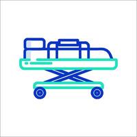 A medical cart with a bed on it vector