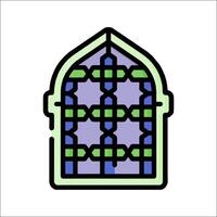 A green and blue stained glass window with a green and blue design vector