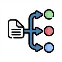 A diagram of a document with a paper and a paper vector