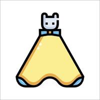 A yellow and blue triangle with a cat on top vector