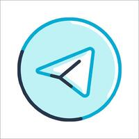 The icon for telegram is shown in a circle vector
