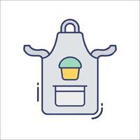 Apron with cupcake icon vector