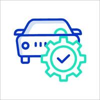 A car with a gear and check mark vector