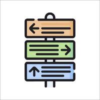 A sign with arrows pointing in different directions vector