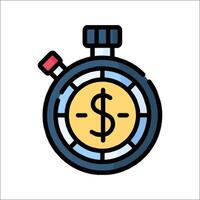 A stopwatch with a dollar sign on it vector