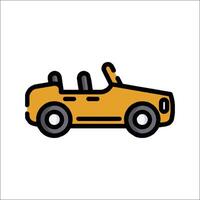 A yellow car with the top down on a white background vector