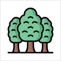 A cartoon illustration of three trees vector