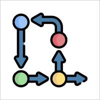 A diagram of a flow chart with arrows pointing to different directions vector