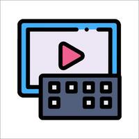A player and keyboard icon vector