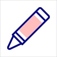 A pink pencil icon on a white background vector