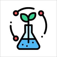 A plant in a flask with a green stem vector