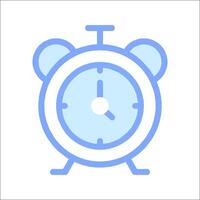 A blue alarm clock icon on a white background vector