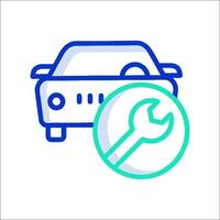 Car repair icon with wrench and wrench vector