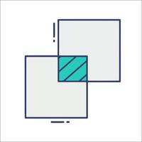 A square with a blue and green stripe on it vector