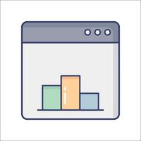 A web page with a bar chart icon vector