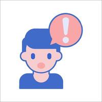 A man with a speech bubble over his head vector