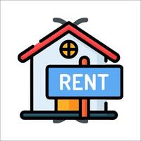Rent house icon vector