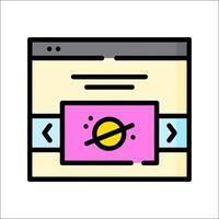 A web page with a yellow and pink background vector