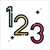 A colorful number twelve with a number three in the middle vector