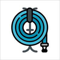 A blue hose with a black handle and a blue handle vector