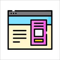A web page with a phone icon on it vector