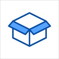 A blue box icon on a white background vector