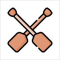 Two oars crossed over each other icon vector